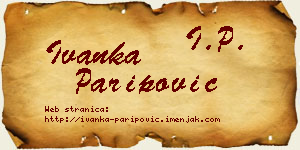 Ivanka Paripović vizit kartica